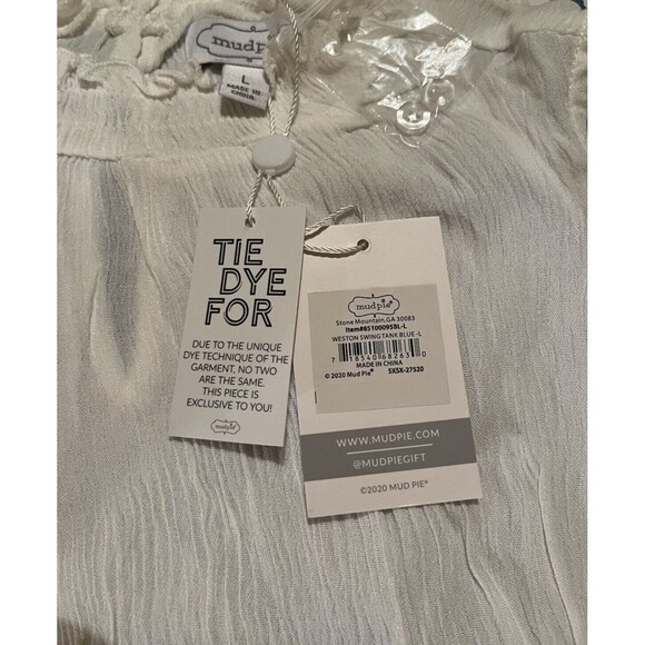 Mud Pie Weston Blue Ombre Dip Dye Swing Tank for Women - Size Large, NWT - Picture 9 of 9